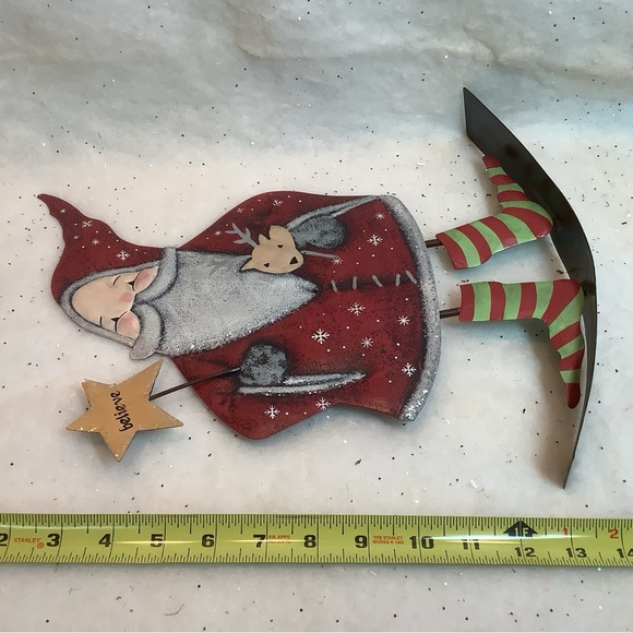Metal Rocking Santa ELf Reindeer BELIEVE Hand Painted Sunset Vista - Picture 5 of 5